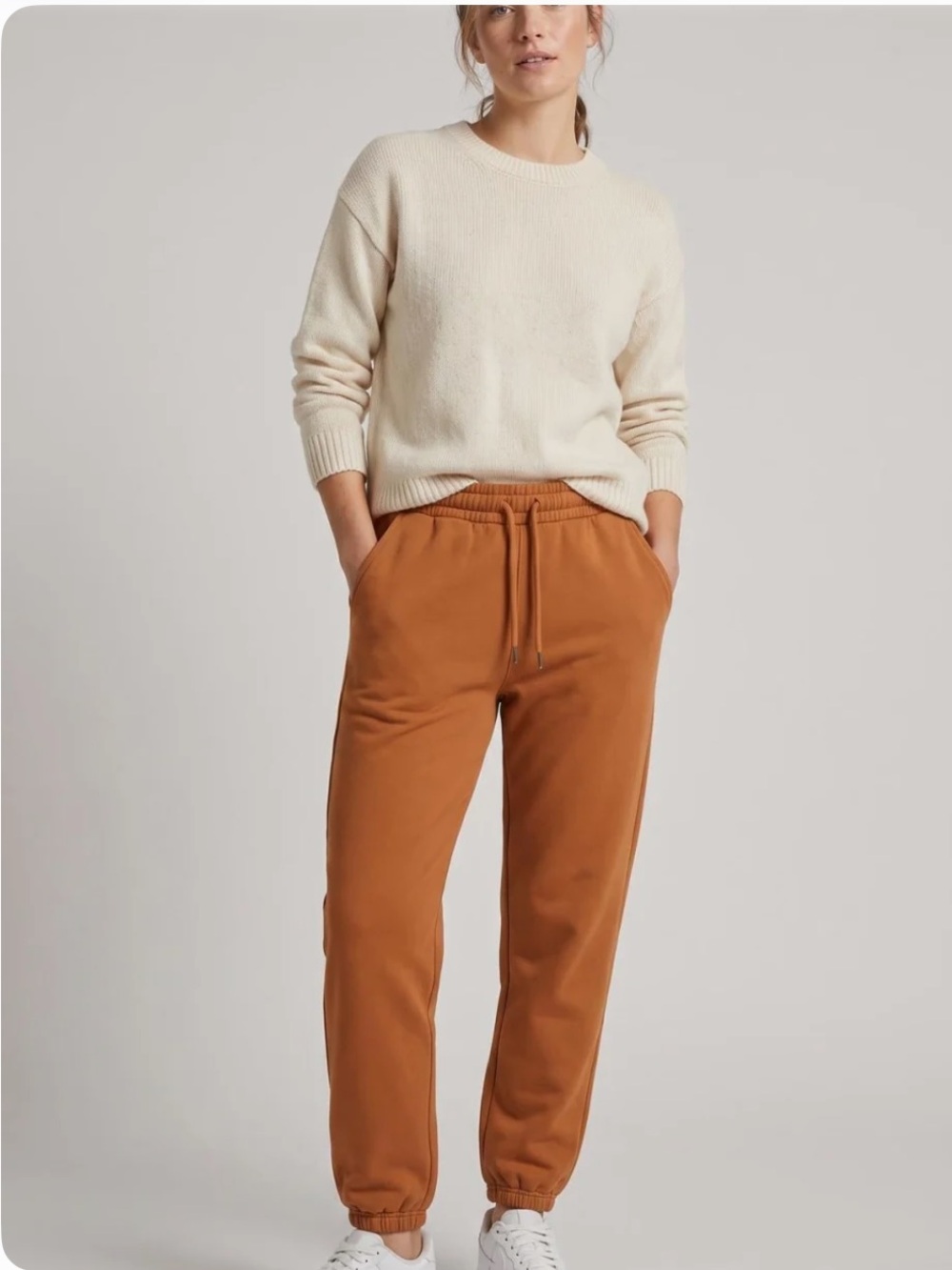 Something Navy Drawstring Sweatpants In Camel Size M